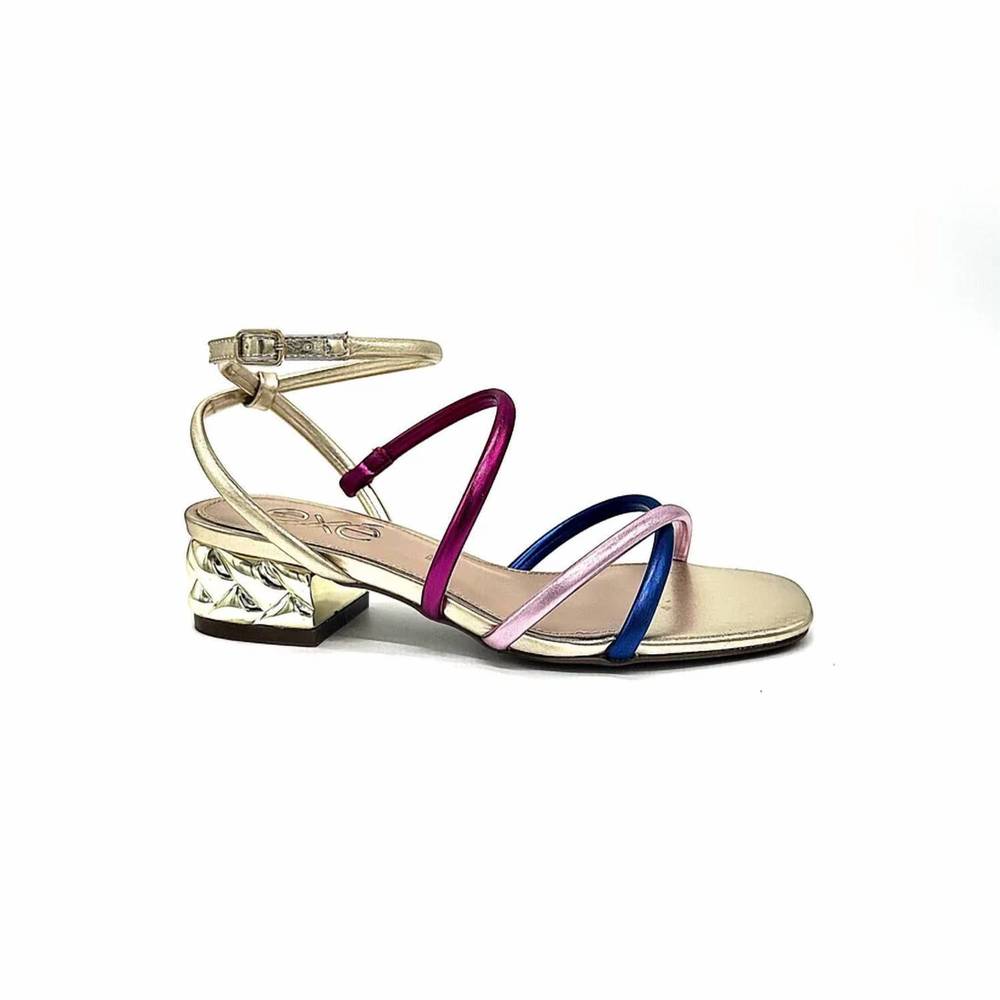 NEW EXE katy gold multi color sandal